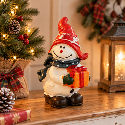 ⛄ Christmas Snowman Ceramic Figurine | Holiday Snowman Decor | Festive Tabletop Christmas Decoration
