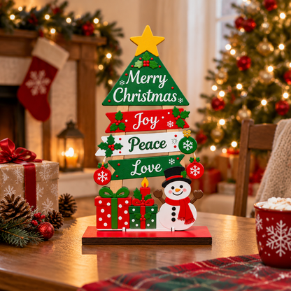 🌟Christmas Tree Snowman Tabletop Décor | Festive Holiday Tabletop Ornament | Merry Christmas Desktop Decoration | Winter Home Accent