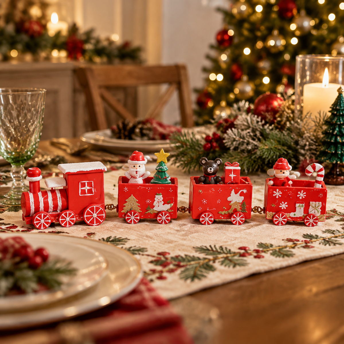 🚂Christmas Train Decoration | Holiday Train Figurine | Festive Tabletop Christmas Decor