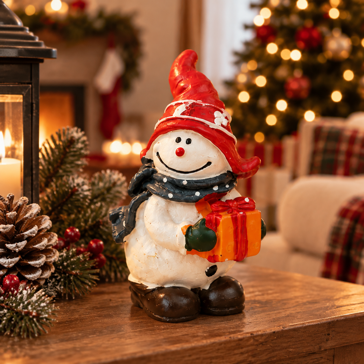 ⛄ Christmas Snowman Ceramic Figurine | Holiday Snowman Decor | Festive Tabletop Christmas Decoration