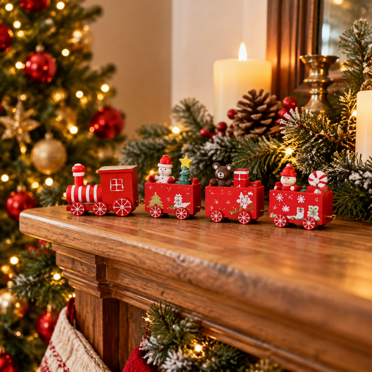 🚂Christmas Train Decoration | Holiday Train Figurine | Festive Tabletop Christmas Decor