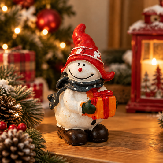 ⛄ Christmas Snowman Ceramic Figurine | Holiday Snowman Decor | Festive Tabletop Christmas Decoration