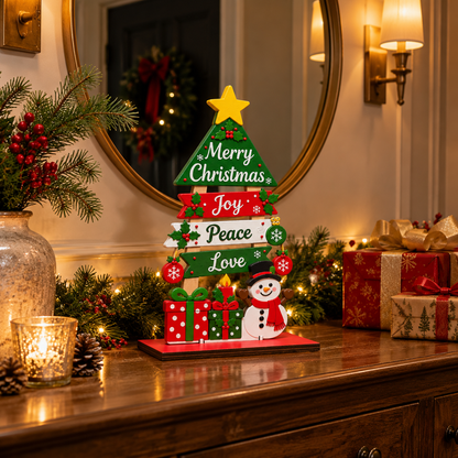 🌟Christmas Tree Snowman Tabletop Décor | Festive Holiday Tabletop Ornament | Merry Christmas Desktop Decoration | Winter Home Accent