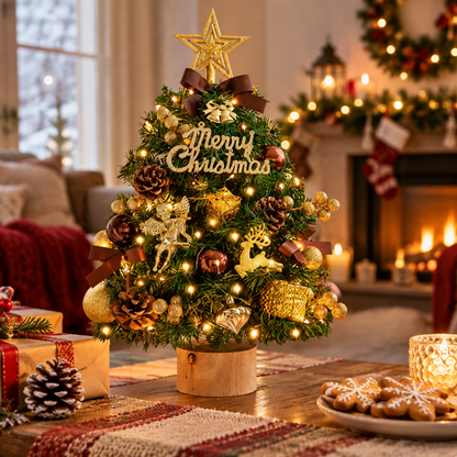 🎄 Christmas Tabletop Tree | Mini Christmas Tree with Lights | Festive Holiday Table Décor