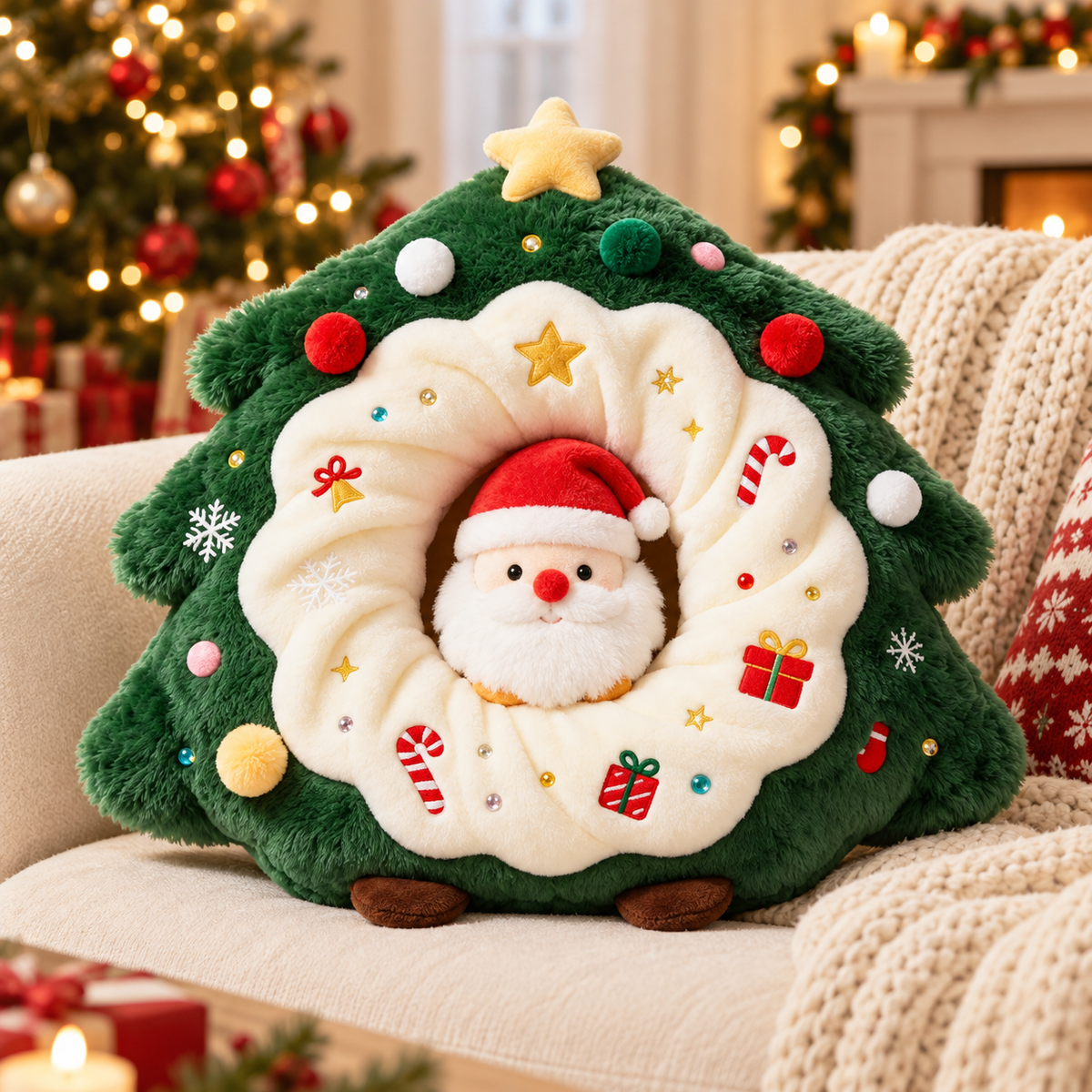 🎄 Christmas Tree Santa Plush Toy | Santa Claus Tree Plush | Cute Holiday Christmas Decoration