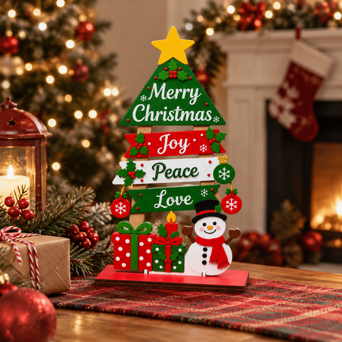 🌟Christmas Tree Snowman Tabletop Décor | Festive Holiday Tabletop Ornament | Merry Christmas Desktop Decoration | Winter Home Accent