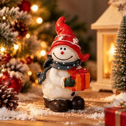 ⛄ Christmas Snowman Ceramic Figurine | Holiday Snowman Decor | Festive Tabletop Christmas Decoration