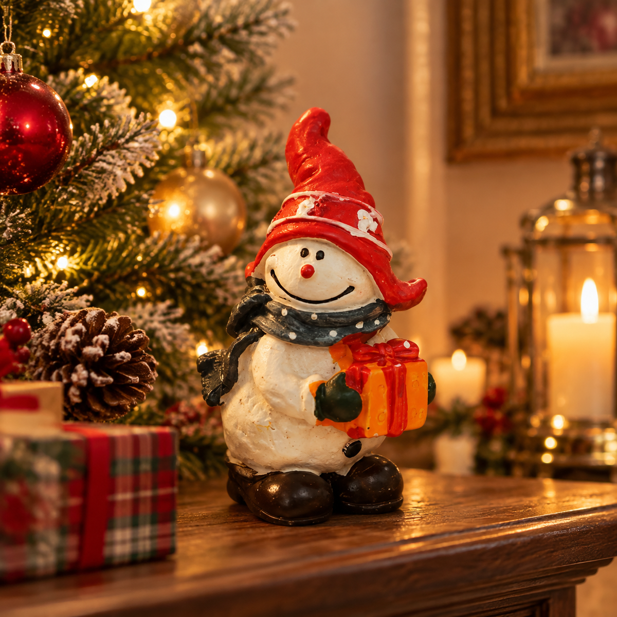 ⛄ Christmas Snowman Ceramic Figurine | Holiday Snowman Decor | Festive Tabletop Christmas Decoration