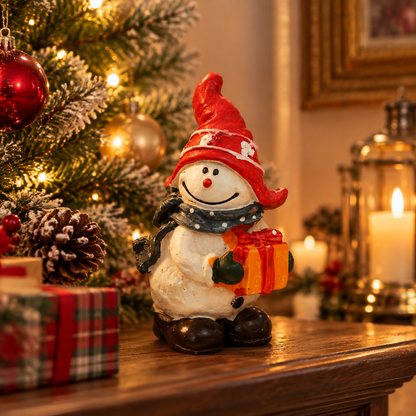 ⛄ Christmas Snowman Ceramic Figurine | Holiday Snowman Decor | Festive Tabletop Christmas Decoration