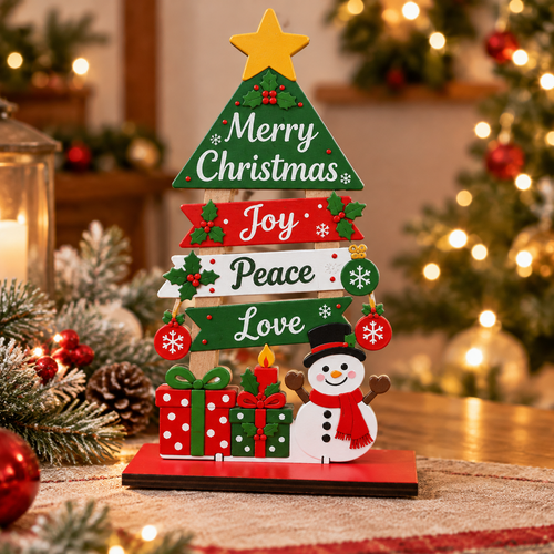 🌟Christmas Tree Snowman Tabletop Décor | Festive Holiday Tabletop Ornament | Merry Christmas Desktop Decoration | Winter Home Accent