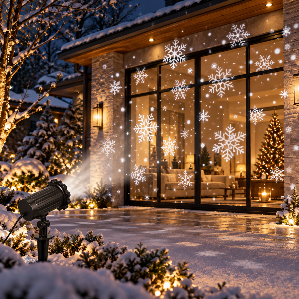 ❄️ Snowflake Window Projector Light | Christmas Window Lights | Holiday Snowflake Projector