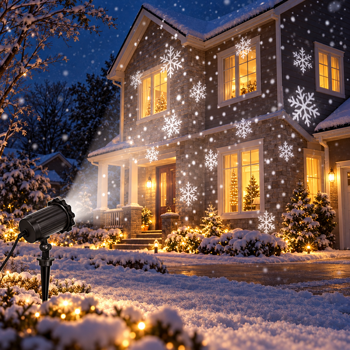 ❄️ Snowflake Window Projector Light | Christmas Window Lights | Holiday Snowflake Projector