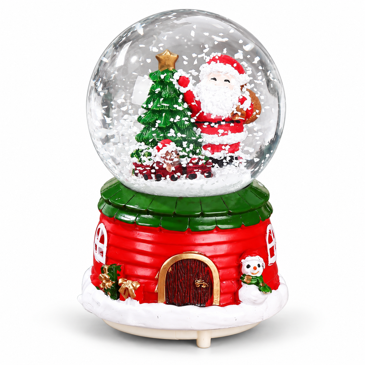 ✨Christmas Music Snow Globe | Santa & Christmas Tree Snow Globe | Holiday Musical Tabletop Decor