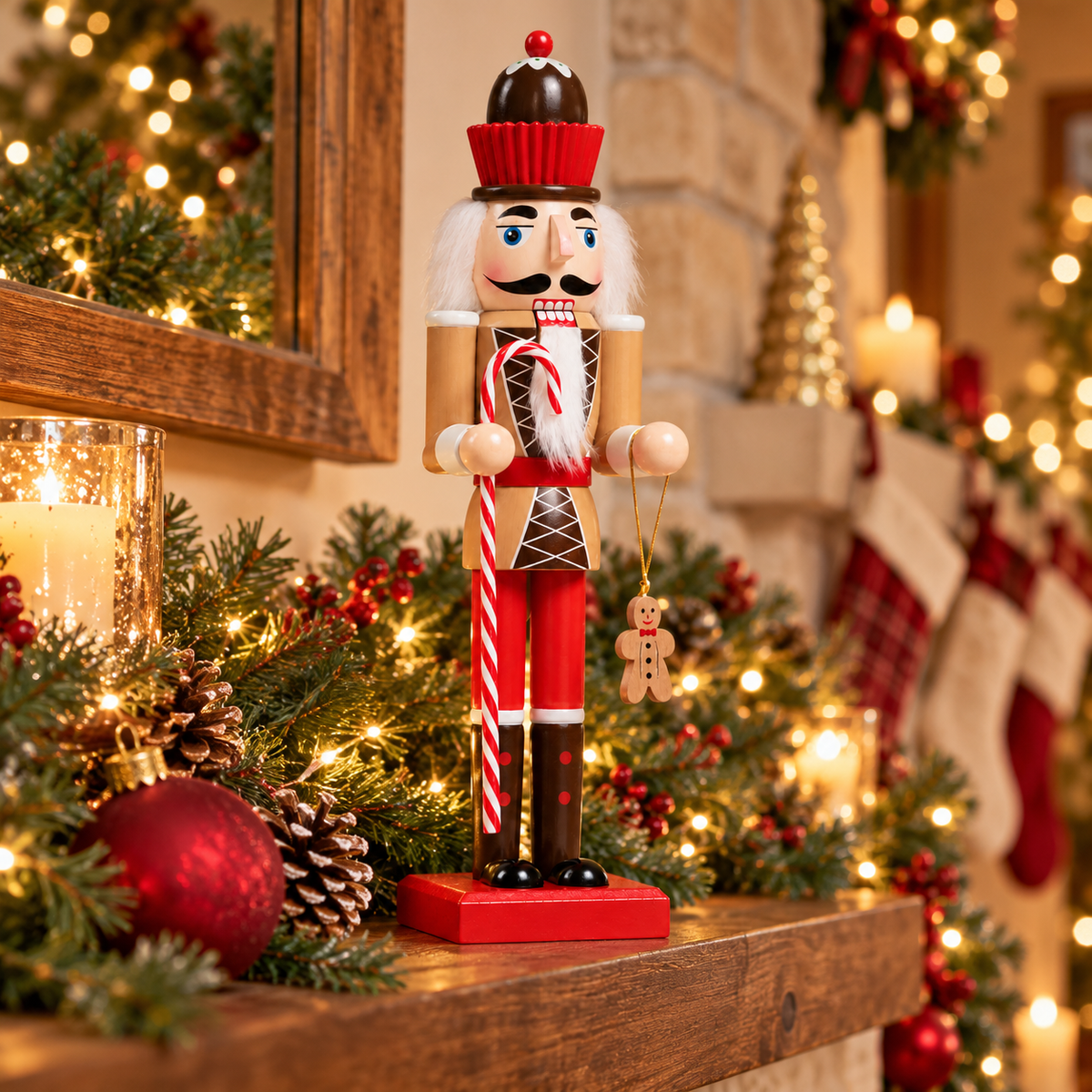 🎄 Christmas Nutcracker Soldier | Wooden Nutcracker Figurine | Classic Holiday Tabletop Décor