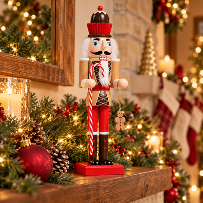🎄 Christmas Nutcracker Soldier | Wooden Nutcracker Figurine | Classic Holiday Tabletop Décor