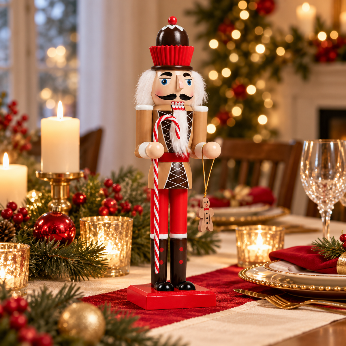 🎄 Christmas Nutcracker Soldier | Wooden Nutcracker Figurine | Classic Holiday Tabletop Décor