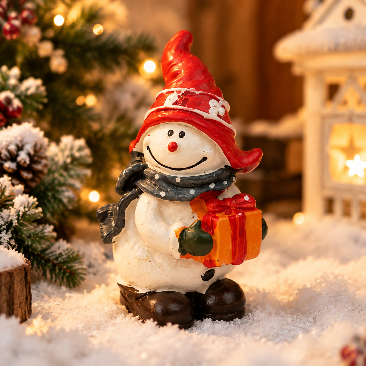 ⛄ Christmas Snowman Ceramic Figurine | Holiday Snowman Decor | Festive Tabletop Christmas Decoration
