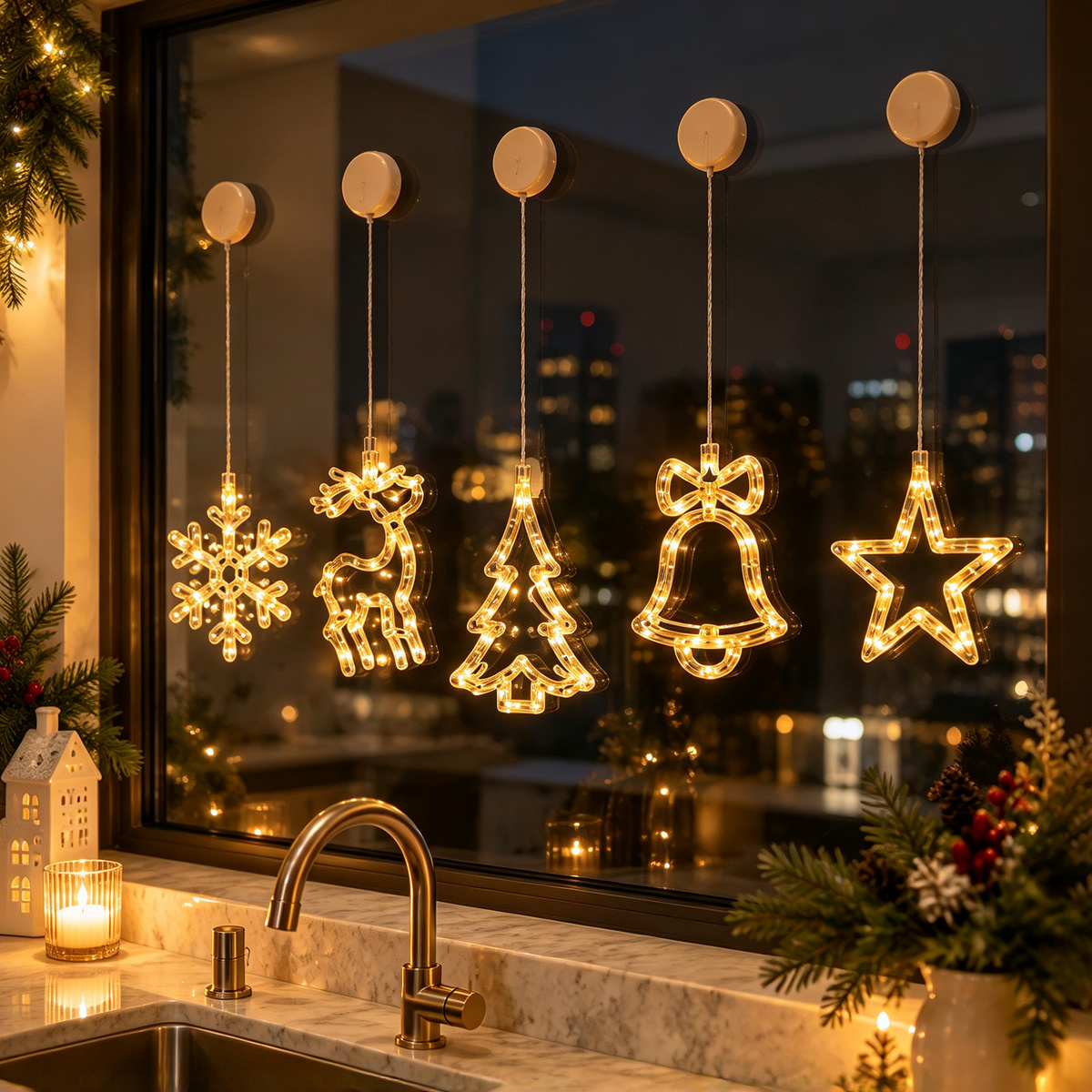🎄 Smart Christmas LED String Lights | Tree-Shaped Holiday Lights | Warm White Decorative String Light