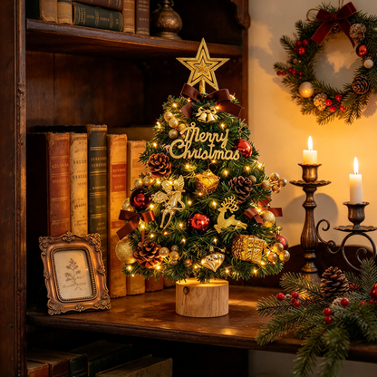 🎄 Christmas Tabletop Tree | Mini Christmas Tree with Lights | Festive Holiday Table Décor